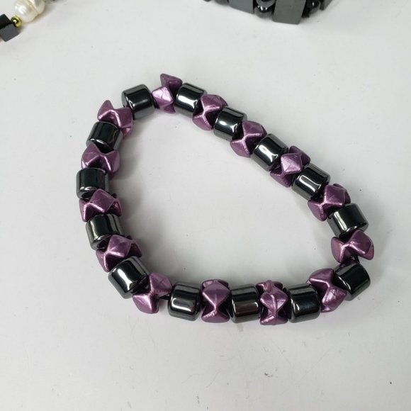 Magnetic Hematite Bracelets: Set of 5 - Picture 3 of 9